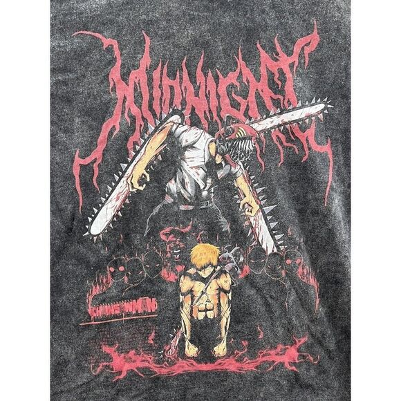 Artiemaster Chainsaw Man Midnight Shadows Black Distressed T-Shirt Size Medium - Picture 4 of 4